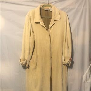 Blair Vintage Cream Long Cotton Corduroy Coat